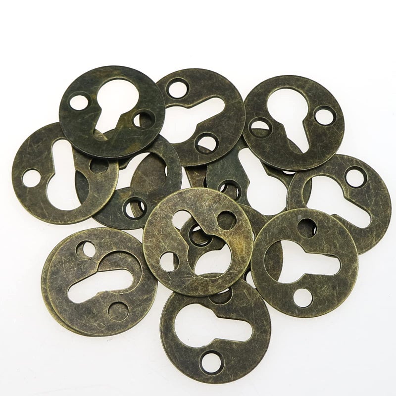 DonLeeving Luckycivia 60Pcs Metal Round Type Keyhole Shelf Brackets Hangers, Picture Frame Hanging with Screws (Bronze Tone) - Image 4